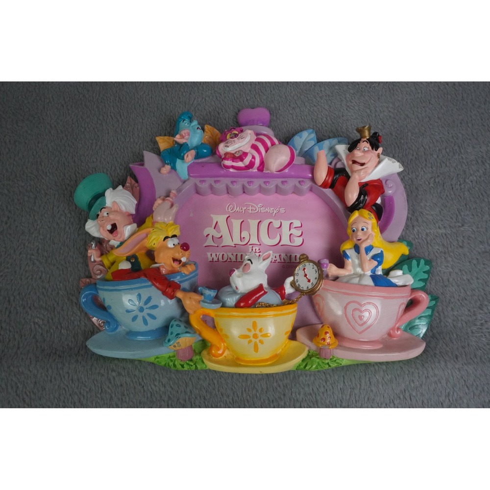Disney Parks Alice in Wonderland Mad Tea Party 3D Sculpted Resin Picture Frame